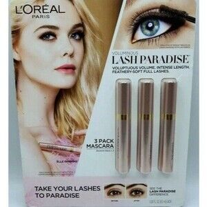SEALED L'oreal Paris Voluminous Lash Paradise Mascara Blackest Black 3 PACK